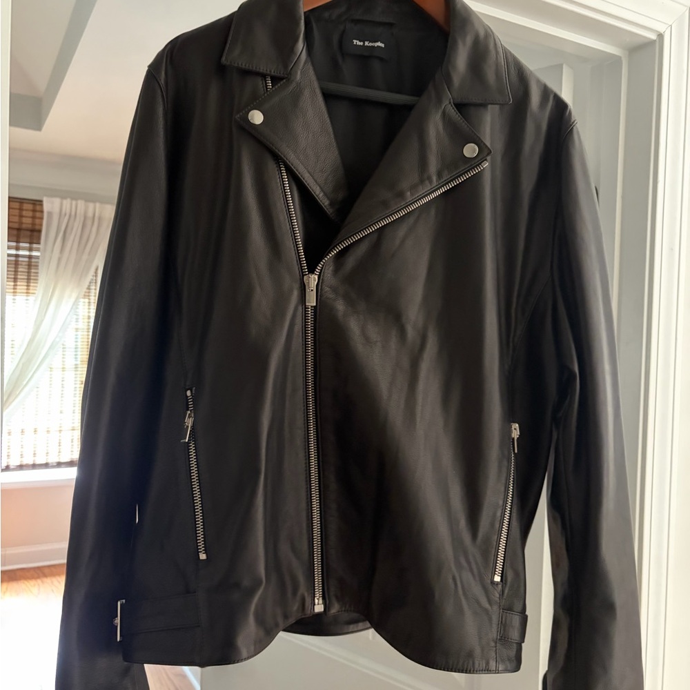 The Kooples Black Leather Biker Jacket